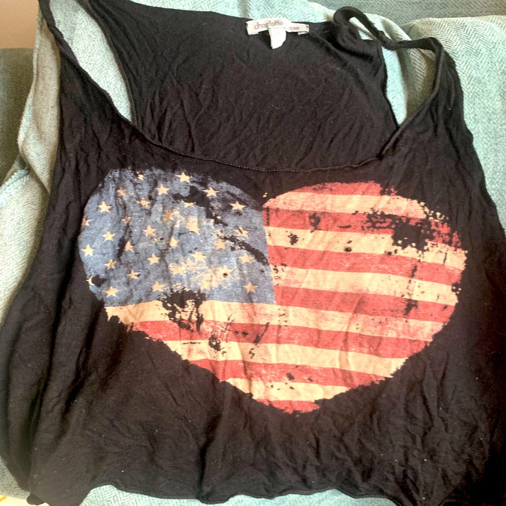 American Flag Heart Design Tank - M